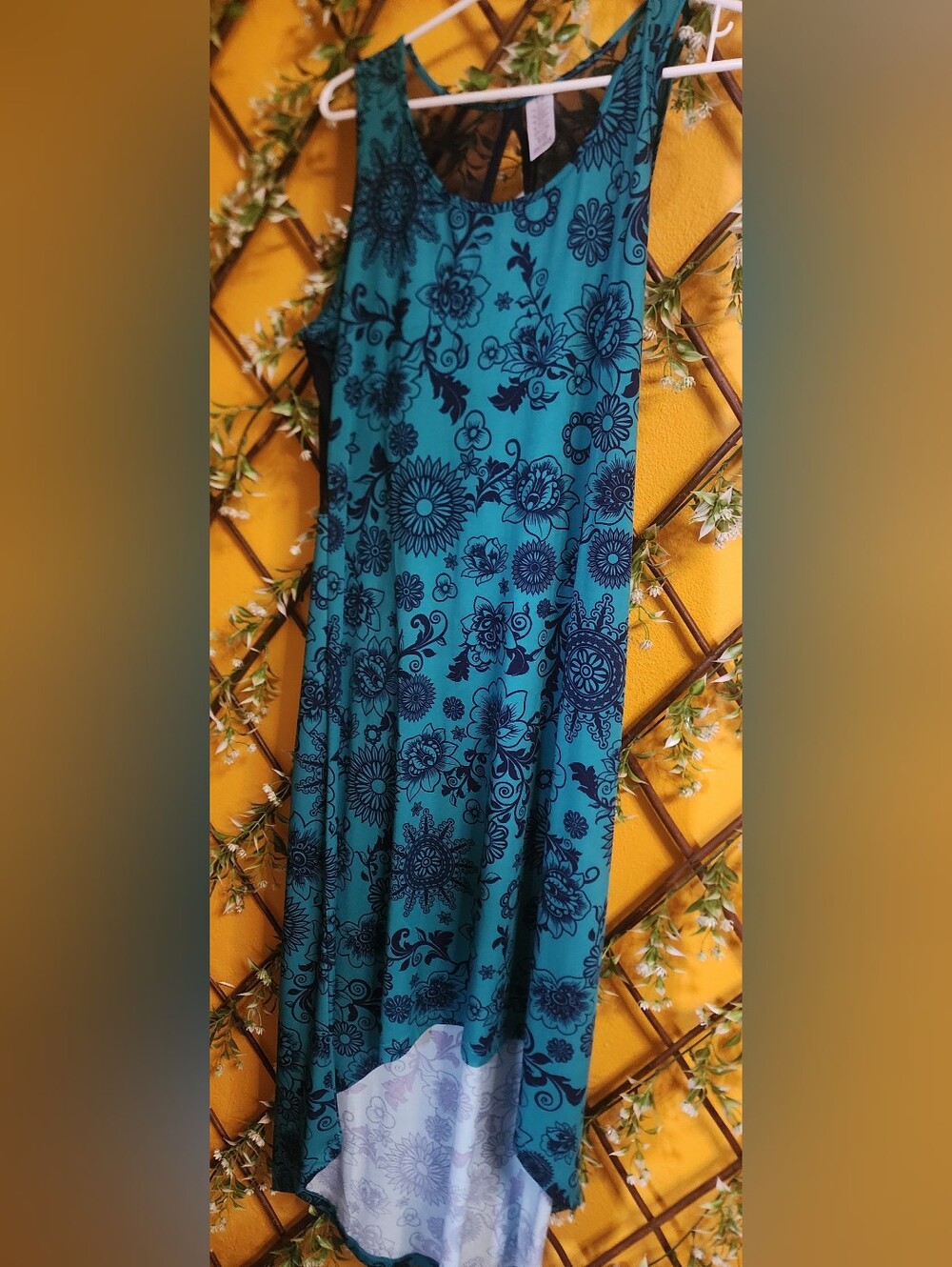 Women’s Teal Floral Maxi Skirt - Elegant Blue Pattern
